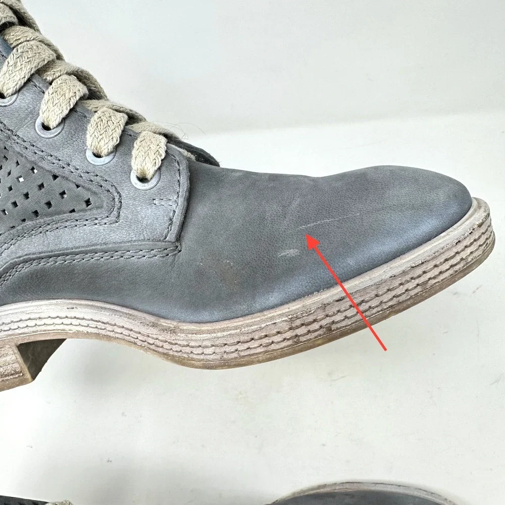 Dolce Vita Aldis Perforated Nubuck Ankle‎ Boots Smoke Grey 8.5